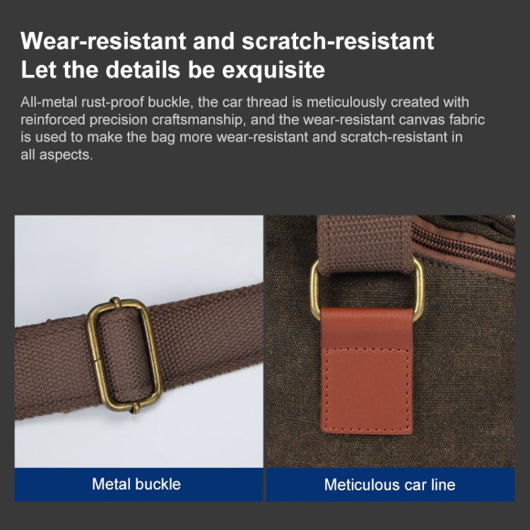 CADEN N1 Large Retro Multifunctional Canvas Waterproof Digital Camera Photography Shoulder Bag(Coffee) - free shipping - PMC TechLife - Order now!