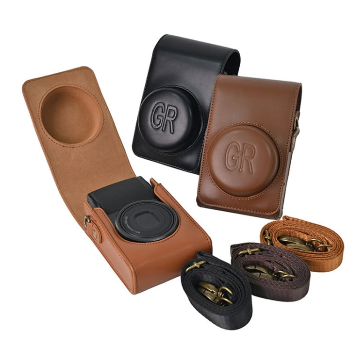 Full Body Camera PU Leather Case Bag with Strap for Ricoh GR / GRII / GRIII, Casio ZR1200 / ZR1500/ ZR2000/ ZR3500, ZR3600 / ZR3700 / ZR5500 (Black) - Leather Bag by PMC TechLife | Online Shopping South Africa | PMC TechLife | Buy Now Pay Later Mobicred