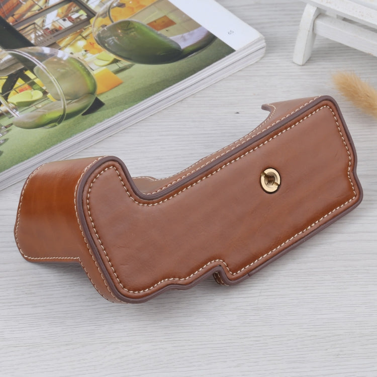 1/4 inch Thread PU Leather Camera Half Case Base for FUJIFILM GFX 50S (Brown) - free shipping - PMC TechLife - Order now!