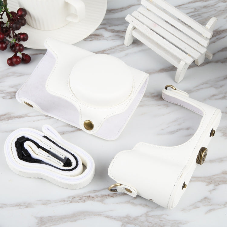 Full Body Camera PU Leather Case Bag with Strap for Samsung Galaxy Camera EK-GC100 / EK-GC110 / EK-GC200 (White) - Leather Bag by PMC TechLife | Online Shopping South Africa | PMC TechLife | Buy Now Pay Later Mobicred