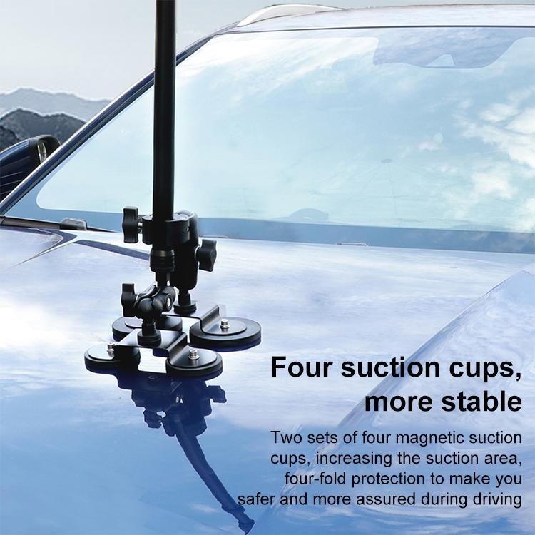 Dual-Leg Magnetic Base Fixed Mount Holder with Selfie Stick Kit for GoPro and Other Action Cameras (Black) - free shipping - PMC TechLife - Order now!