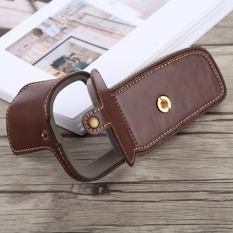 1/4 inch Thread PU Leather Camera Half Case Base for Canon EOS 5D Mark IV / 5D Mark III(Coffee) - Half Case by PMC TechLife | Online Shopping South Africa | PMC TechLife