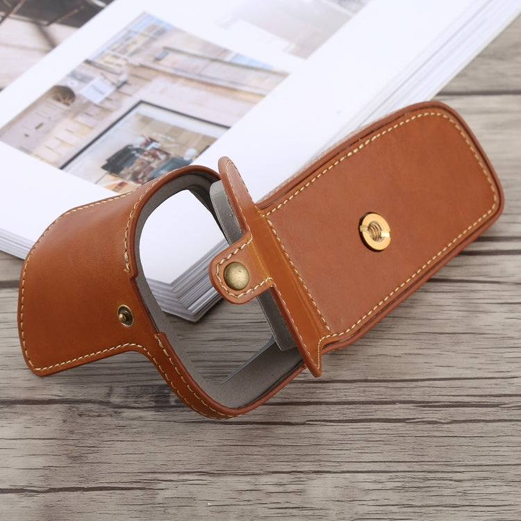 1/4 inch Thread PU Leather Camera Half Case Base for Canon EOS 5D Mark IV / 5D Mark III(Brown) - free shipping - PMC TechLife - Order now!