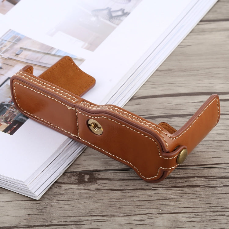 1/4 inch Thread PU Leather Camera Half Case Base for FUJIFILM X-T10 / X-T20 (Brown) - free shipping - PMC TechLife - Order now!