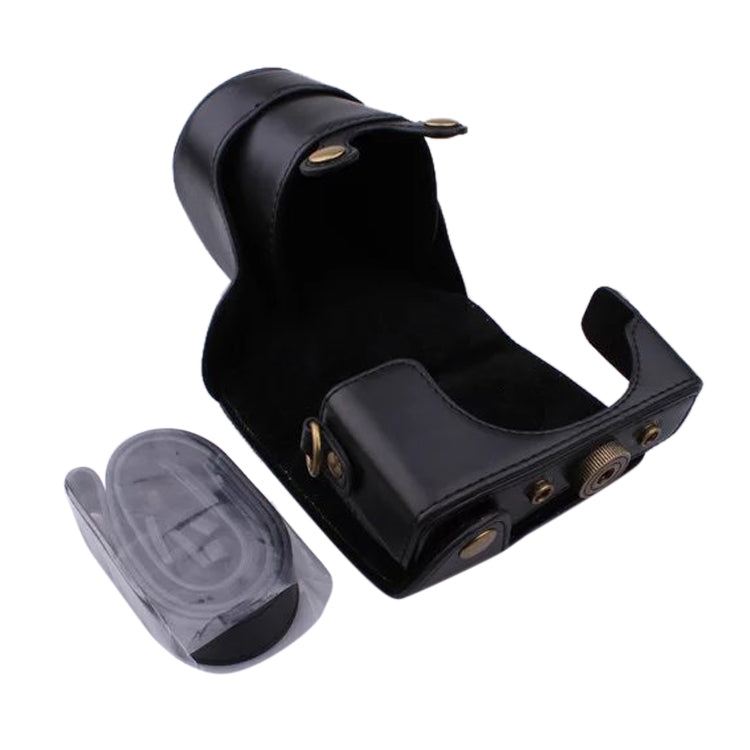 Full Body Camera PU Leather Case Bag with Strap for Canon EOS M200 (15-55mm Lens) (Brown) - Leather Bag by PMC TechLife | Online Shopping South Africa | PMC TechLife | Buy Now Pay Later Mobicred