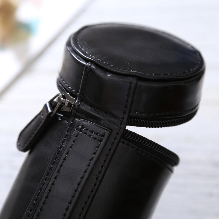 Small Lens Case Zippered PU Leather Pouch Box for DSLR Camera Lens, Size: 11x8x8cm(Black) - free shipping - PMC TechLife - Order now!