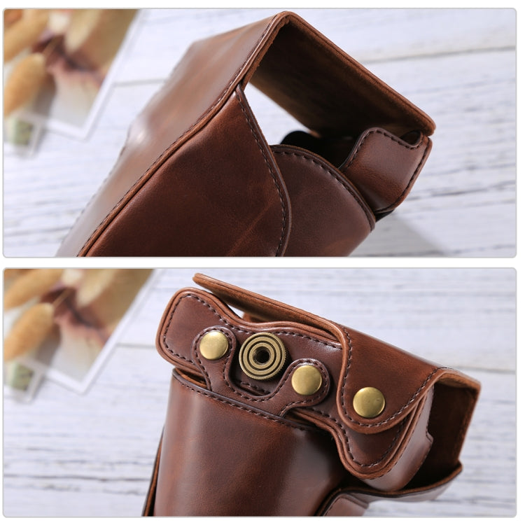 Full Body Camera PU Leather Case Bag with Strap for Canon EOS M6 (18-150mm Lens) (Coffee) - free shipping - PMC TechLife - Order now!