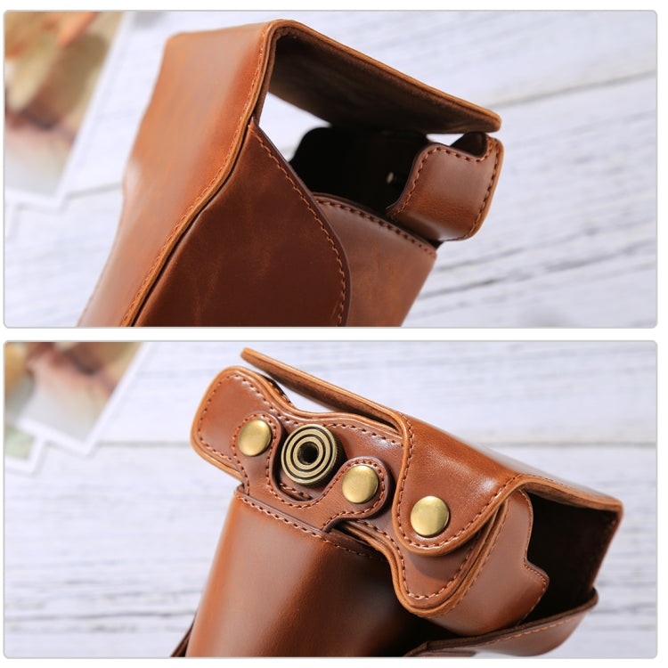 Full Body Camera PU Leather Case Bag with Strap for Canon EOS M6 (18-150mm Lens) (Brown) - free shipping - PMC TechLife - Order now!