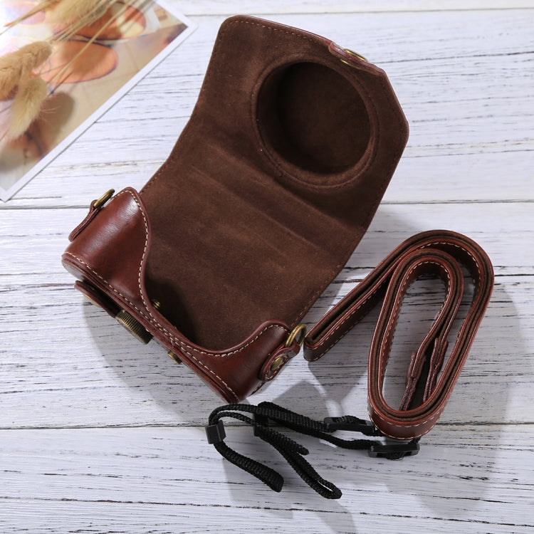 Full Body Camera PU Leather Camera Case Bag with Strap for Canon PowerShot G7 X Mark II (Coffee) - free shipping - PMC TechLife - Order now!