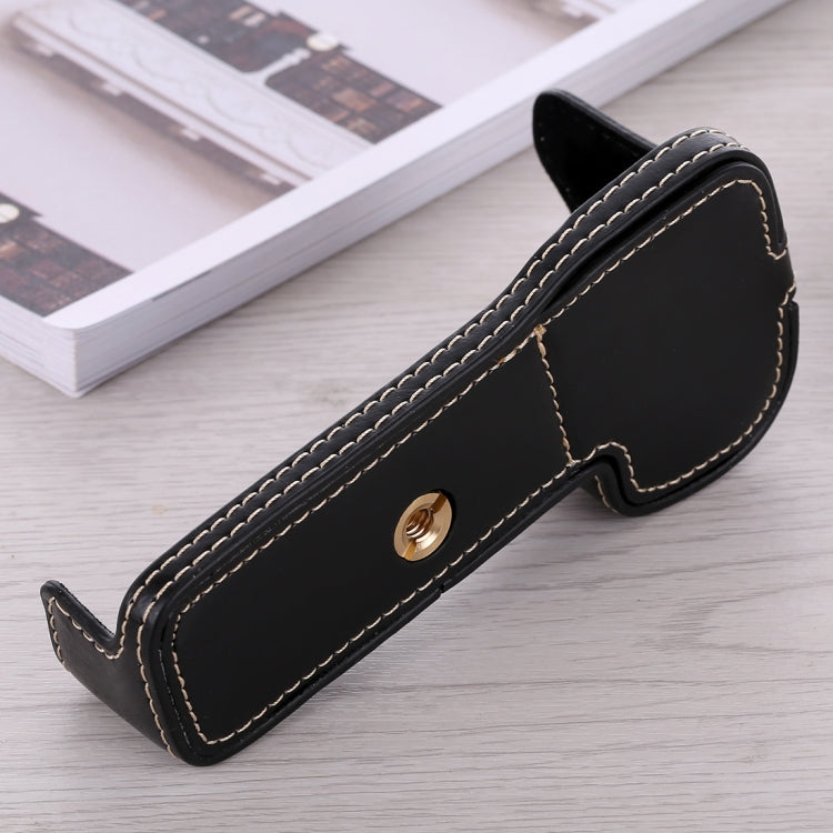 1/4 inch Thread PU Leather Camera Half Case Base for Sony ILCE-A9 / A9 / A7RIII(Black) - free shipping - PMC TechLife - Order now!
