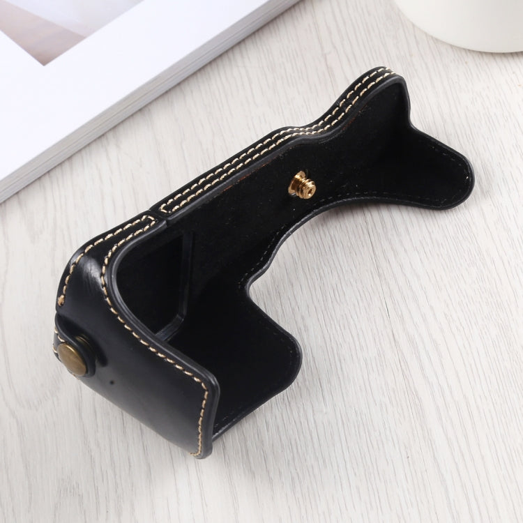 1/4 inch Thread PU Leather Camera Half Case Base for Sony A6400 / ILCE-A6400 (Black) - free shipping - PMC TechLife - Order now!