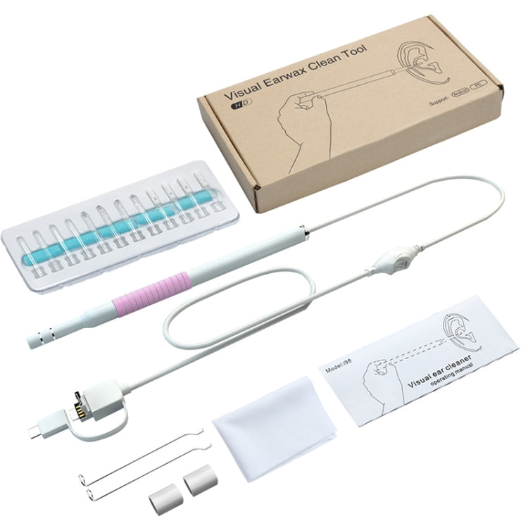 I98 1.3 Million HD Visual Earwax Clean Tool Endoscope Borescope with 6 LEDs, Lens Diameter: 5.5mm (Pink) - by PMC Jewellery | Online Shopping South Africa | PMC Jewellery | Buy Now Pay Later Mobicred