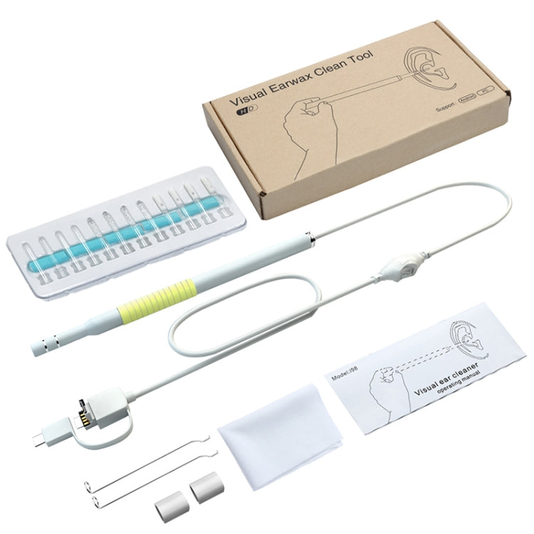 I98 1.3 Million HD Visual Earwax Clean Tool Endoscope Borescope with 6 LEDs, Lens Diameter: 5.5mm (Yellow) - by PMC Jewellery | Online Shopping South Africa | PMC Jewellery | Buy Now Pay Later Mobicred