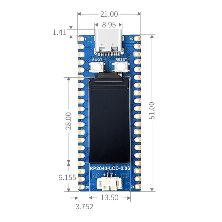 Waveshare RP2040-LCD-0.96 Pico-like MCU Board Based on Raspberry Pi MCU RP2040, with Pinheader - Modules Expansions Accessories by WAVESHARE | Online Shopping South Africa | PMC TechLife | Buy Now Pay Later Mobicred
