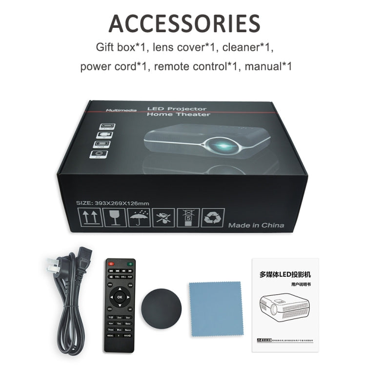 DH-A10 5.8 inch LCD Screen 4200 Lumens 1280 x 800P HD Smart Projector with Remote Control,Android 6.0 OS, Support WiFi, Bluetooth,HDMIx2, USBx2, VGA, AV IN/RCA, RJ45, LAN(White) - LED Projector by PMc TechLife | Online Shopping South Africa | PMc TechLife | Buy Now Pay Later Mobicred