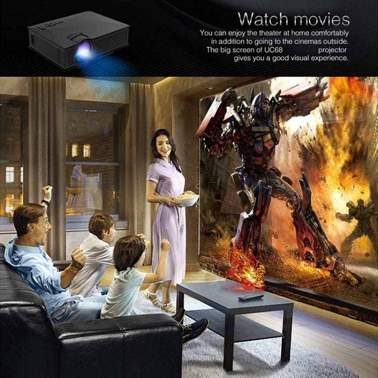 UC68 80ANSI 800x400 Home Theater Multimedia HD 1080P LED Projector, Support USB/SD/HDMI/VGA/IR - free shipping - PMC Jewellery - Order now!