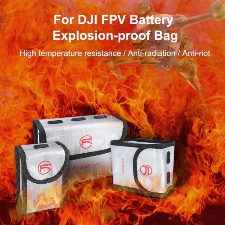 RCSTQ for DJI FPV Combo 2 x Batteries Li-Po Safe Explosion-proof Storage Bag(Silver) - Case & Bags by RCSTQ | Online Shopping South Africa | PMC TechLife | Buy Now Pay Later Mobicred