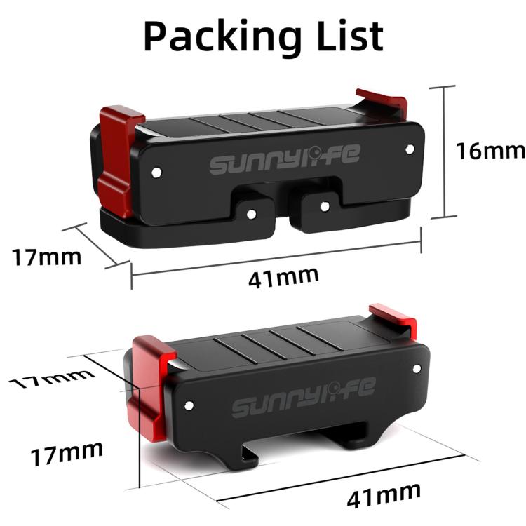 For DJI Osmo Action 5 Pro / 4 / 3 Sunnylife Foldable Magnetic Quick Release Mount + Magnetic Cold Shoe Adapter (Black) - free shipping - PMC TechLife - Order now!