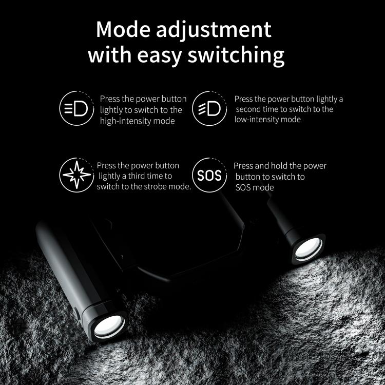 For DJI Mini 4 Pro STARTRC Night Navigation Searchlight LED Flashlight Rechargeable Refill Lighting Signal Light (Grey) - free shipping - PMC TechLife - Order now!