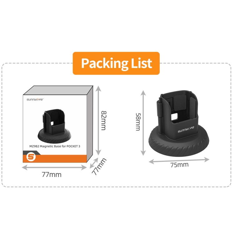For DJI Osmo Pocket 3 Sunnylife Magnetic Base Mount Tabletop Base Stand Holder (Black) - free shipping - PMC TechLife - Order now!