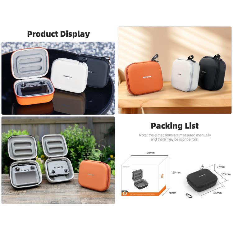 Sunnylife Mini Carrying Case Protective Handbag Portable Clutch Storage Bag for DJI RC 2 / 1 / RC-N3 / N2 / N1 (Black) - free shipping - PMC TechLife - Order now!