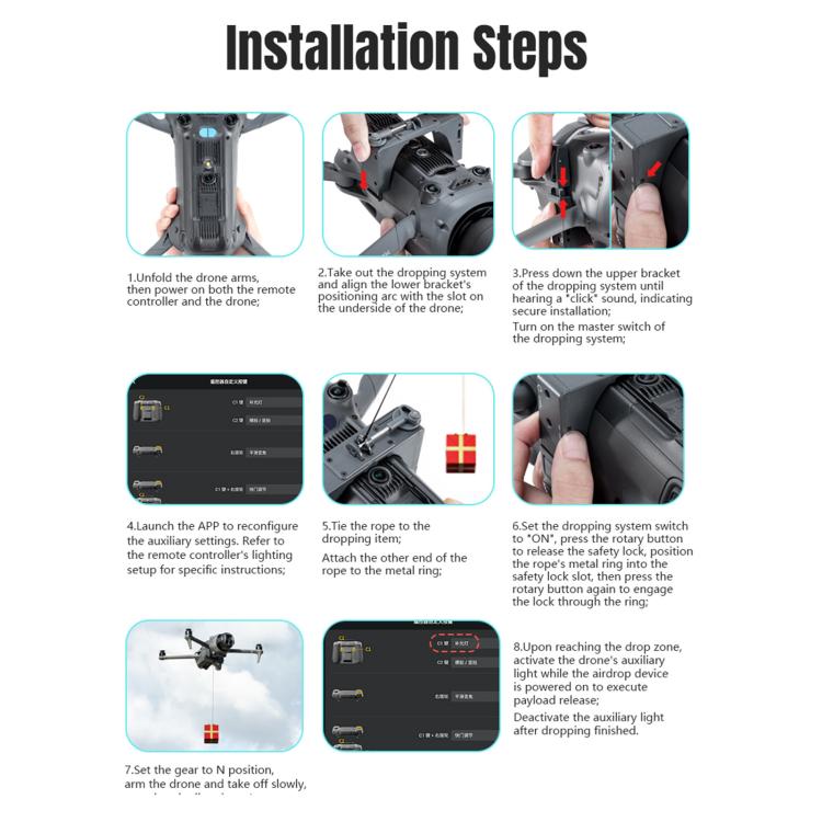 For DJI Mavic 4 Pro STARTRC Air-Dropping System Thrower Parabolic with Expansion Bracket (Black) - free shipping - PMC TechLife - Order now!