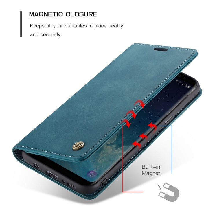 CaseMe-013 Multifunctional Retro Frosted Horizontal Flip Leather Case with Card Slot & Holder & Wallet for Galaxy S8 Plus(Blue) - Galaxy Phone Cases by CaseMe | Online Shopping South Africa | PMC Jewellery | Buy Now Pay Later Mobicred