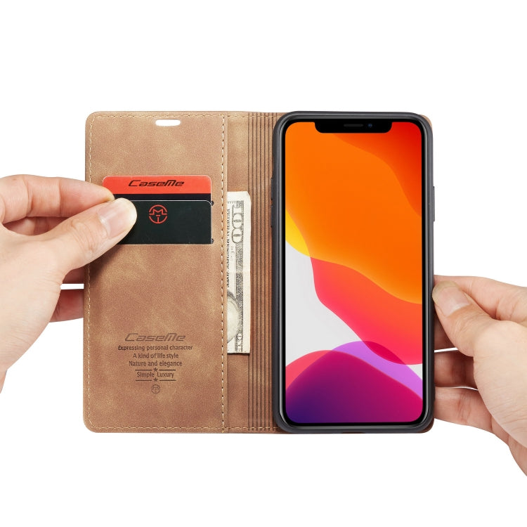 CaseMe-013 Multifunctional Horizontal Flip Leather Case with Card Slot & Holder & Wallet for iPhone 11 Pro(Brown) - free shipping - PMC Jewellery - Order now!