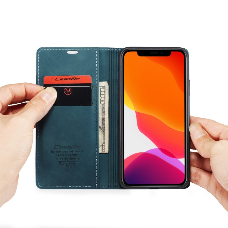 CaseMe-013 Multifunctional Horizontal Flip Leather Case with Card Slot & Holder & Wallet for iPhone 11 Pro Max(Blue) - free shipping - PMC Jewellery - Order now!