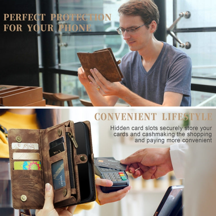 For iPhone 11 Pro Max CaseMe-008 Detachable Multifunctional Horizontal Flip Leather Case with Card Slot & Holder & Zipper Wallet & Photo Frame (Brown) - free shipping - PMC Jewellery - Order now!