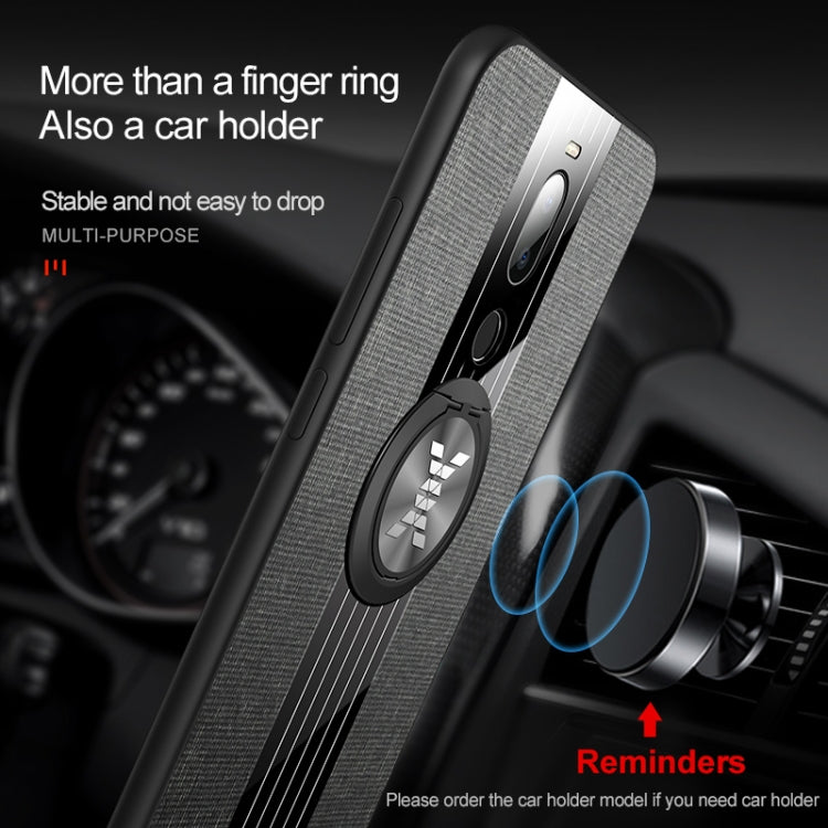 For Meizu Note 8 XINLI Stitching Cloth Texture Shockproof TPU Protective Case with Ring Holder(Grey) - More Brand by XINLI | Online Shopping South Africa | PMC Jewellery | Buy Now Pay Later Mobicred