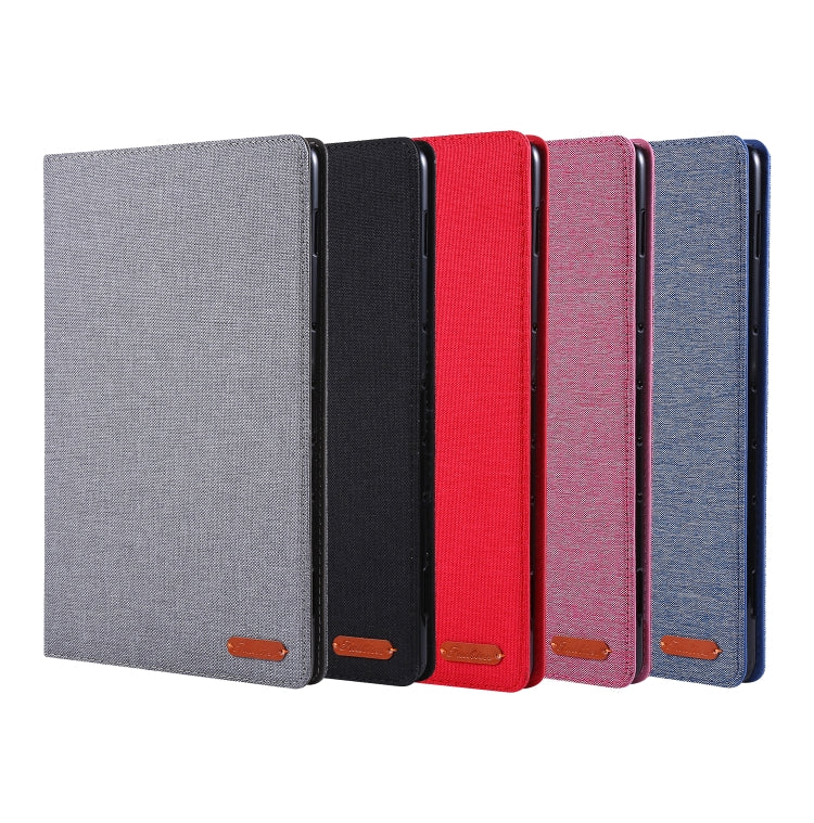 For Lenovo Tab P11 Horizontal Flip TPU + Fabric PU Leather Protective Case with Name Card Clip(Dark Blue) - Lenovo by PMC TechLife | Online Shopping South Africa | PMC TechLife | Buy Now Pay Later Mobicred