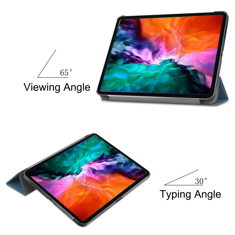 For iPad Air 13 2024 / Pro 12.9 2022 Custer Texture 3-folding Smart Leather Tablet Case(Dark Green) - iPad Pro 12.9 (2022/2021) Cases by PMC TechLife | Online Shopping South Africa | PMC TechLife | Buy Now Pay Later Mobicred