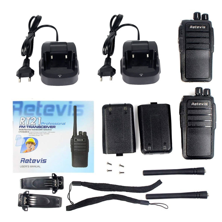 1 Pair RETEVIS RT21 2.5W US Frequency 400-480MHz 16CH Handheld Walkie Talkie, US Plug - free shipping - PMC Jewellery - Order now!