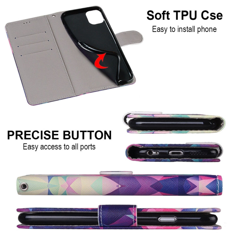 For OPPO A9 (2020) / A5 (2020) / A11X / A11 Coloured Drawing Cross Texture Horizontal Flip PU Leather Case with Holder & Card Slots & Wallet & Lanyard(Pink Flower Tower Bridge) - OPPO Cases by PMC TechLife | Online Shopping South Africa | PMC TechLife