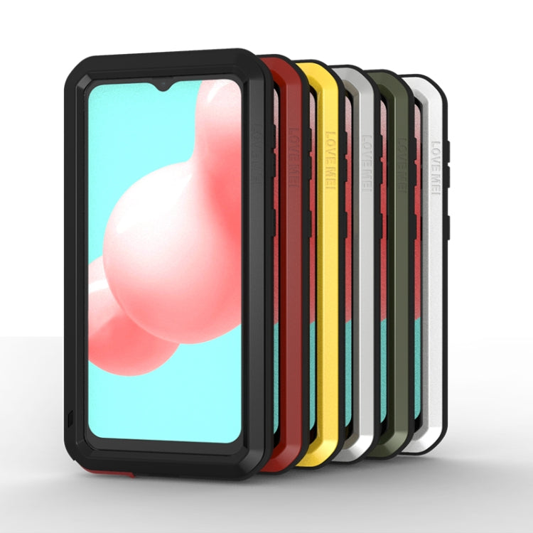 For Samsung Galaxy A32 5G LOVE MEI Metal Shockproof Waterproof Dustproof Protective Case with Glass(Yellow) - free shipping - PMC TechLife - Order now!