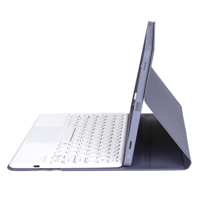 YT098B-A Detachable Candy Color Skin Feel Texture Round Keycap Bluetooth Keyboard Leather Case with Touch Control For iPad Air 11 2024 / 2025 / Air 4 10.9 2020 / Air 5 10.9 2022 (Purple) - free shipping - PMC TechLife - Order now!