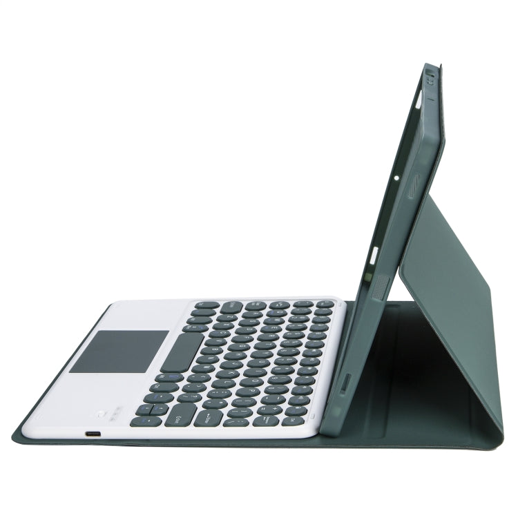 YT102B-A Detachable Candy Color Skin Feel Texture Round Keycap Bluetooth Keyboard Leather Case with Touch Control For iPad 10.2 2020 & 2019 / Air 2019 / Pro 10.5 inch(Dark Green) - Universal by PMC TechLife | Online Shopping South Africa | PMC TechLife