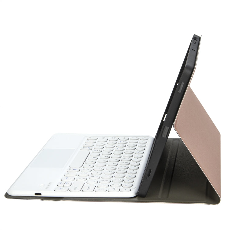 YA102B-A Detachable Lambskin Texture Round Keycap Bluetooth Keyboard Leather Tablet Case with Touch Control & Pen Slot & Stand For iPad 10.2 (2020) & (2019) / Air 3 10.5 inch / Pro 10.5 inch(Rose Gold) - Universal by PMC TechLife | Online Shopping South Africa | PMC TechLife