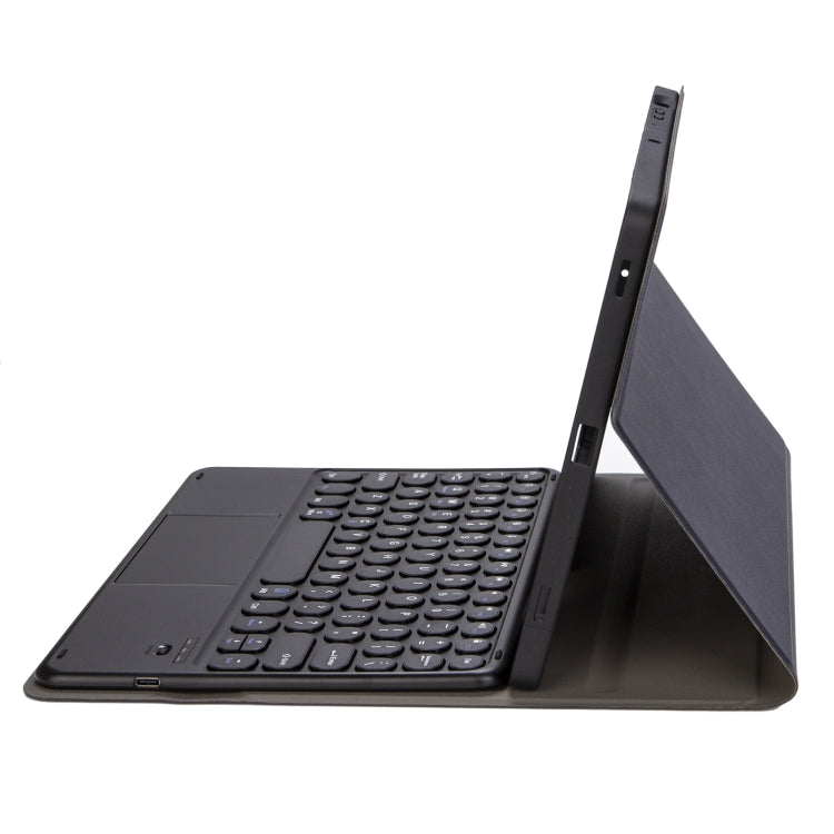YA07B-A Detachable Lambskin Texture Round Keycap Bluetooth Keyboard Leather Tablet Case with Touch Control & Pen Slot & Stand For iPad 9.7 inch (2018) & (2017) / Pro 9.7 inch / Air 2 / Air(Dark Blue) - Universal by PMC TechLife | Online Shopping South Africa | PMC TechLife