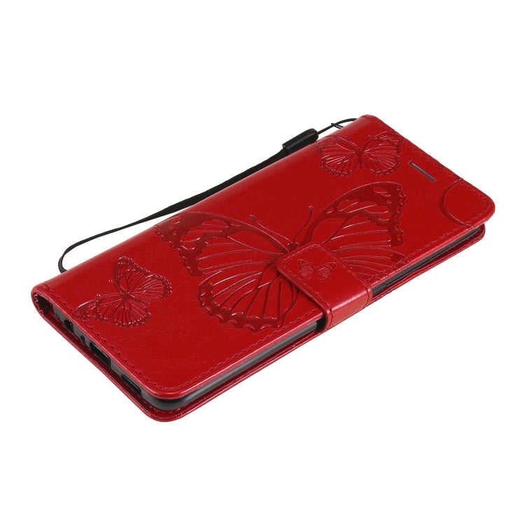 For OPPO A94 5G / F19 Pro / Reno 5F Pressed Printing Butterfly Pattern Horizontal Flip PU Leather Case with Holder & Card Slots & Wallet & Lanyard(Red) - OPPO Cases by PMC TechLife | Online Shopping South Africa | PMC TechLife | Buy Now Pay Later Mobicred