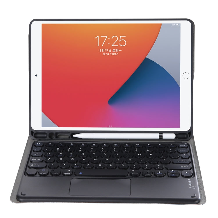 YA11B-A 2021 Detachable Lambskin Texture Round Keycap Bluetooth Keyboard Leather Tablet Case with Touch Control & Pen Slot & Stand For iPad Pro 11 2021 / Air4 / Air5 / Pro 11(Black) - free shipping - PMC TechLife - Order now!