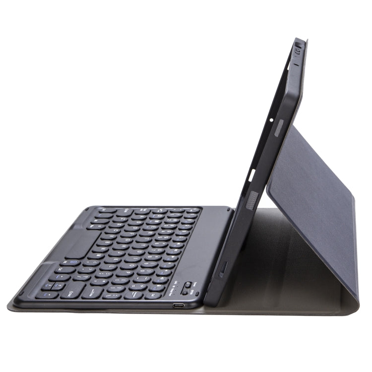 YA11B 2021 Detachable Lambskin Texture Round Keycap Bluetooth Keyboard Leather Tablet Case with Pen Slot & Stand For iPad Pro 11 (2021)(Dark Blue) - For iPad Pro by PMC TechLife | Online Shopping South Africa | PMC TechLife