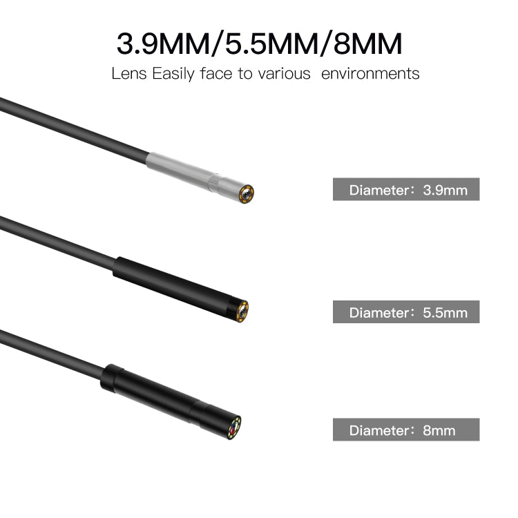 P60B 5.5mm 1080P 2.4 inch IPS Screen IP68 Waterproof HD Digital Endoscope, Length:5m Hard Cable - by PMC Jewellery | Online Shopping South Africa | PMC Jewellery | Buy Now Pay Later Mobicred