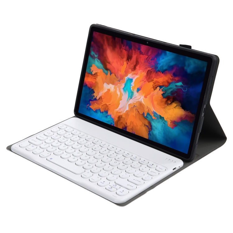 For Lenovo Pad Pro 11.5 inch 2021 TB-J716F / Tab P11 Pro 11.5 inch TB-J706F YAM13 Lambskin Texture Detachable Round Keycap Bluetooth Keyboard Leather Tablet Case with Holder(Rose Gold) - Lenovo Keyboard by PMC TechLife | Online Shopping South Africa | PMC TechLife