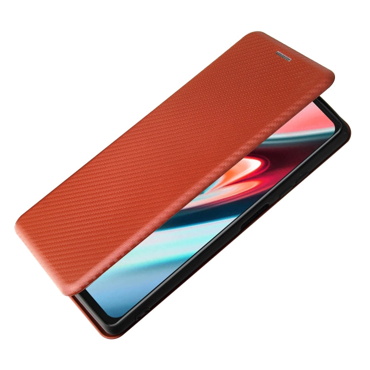 For Blackview A100 Carbon Fiber Texture Horizontal Flip TPU + PC + PU Leather Case with Card Slot(Brown) - More Brand by PMC TechLife | Online Shopping South Africa | PMC TechLife | Buy Now Pay Later Mobicred