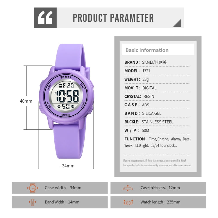 SKMEI 1721 Triplicate Round Dial LED Digital Display Luminous Silicone Strap Electronic Watch(Orange) - free shipping - PMC TechLife - Order now!