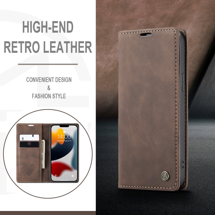 For iPhone 13 Pro Max CaseMe-013 Multifunctional Retro Frosted Horizontal Flip Leather Case with Card Slot & Holder & Wallet (Coffee) - free shipping - PMC Jewellery - Order now!