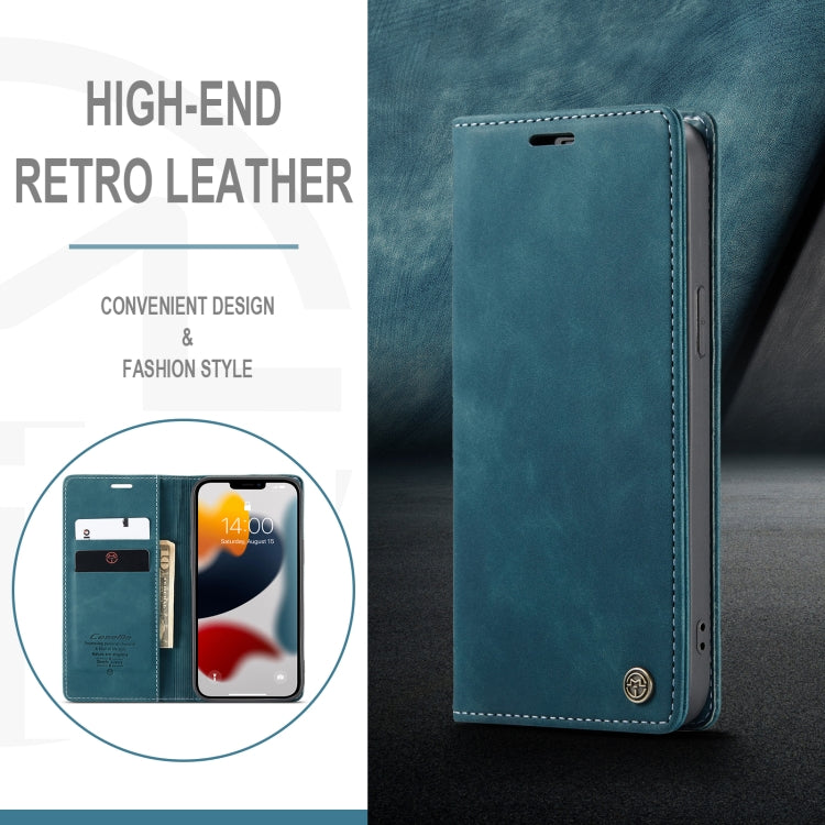 For iPhone 13 Pro Max CaseMe-013 Multifunctional Retro Frosted Horizontal Flip Leather Case with Card Slot & Holder & Wallet (Blue) - free shipping - PMC Jewellery - Order now!