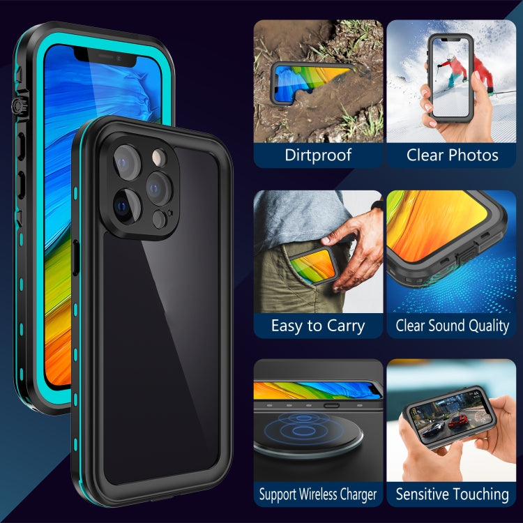 For iPhone 13 Pro RedPepper Transparent Dot Shockproof Waterproof PC + TPU Protective Case (Blue) - iPhone 13 Pro Cases by RedPepper | Online Shopping South Africa | PMC TechLife | Buy Now Pay Later Mobicred